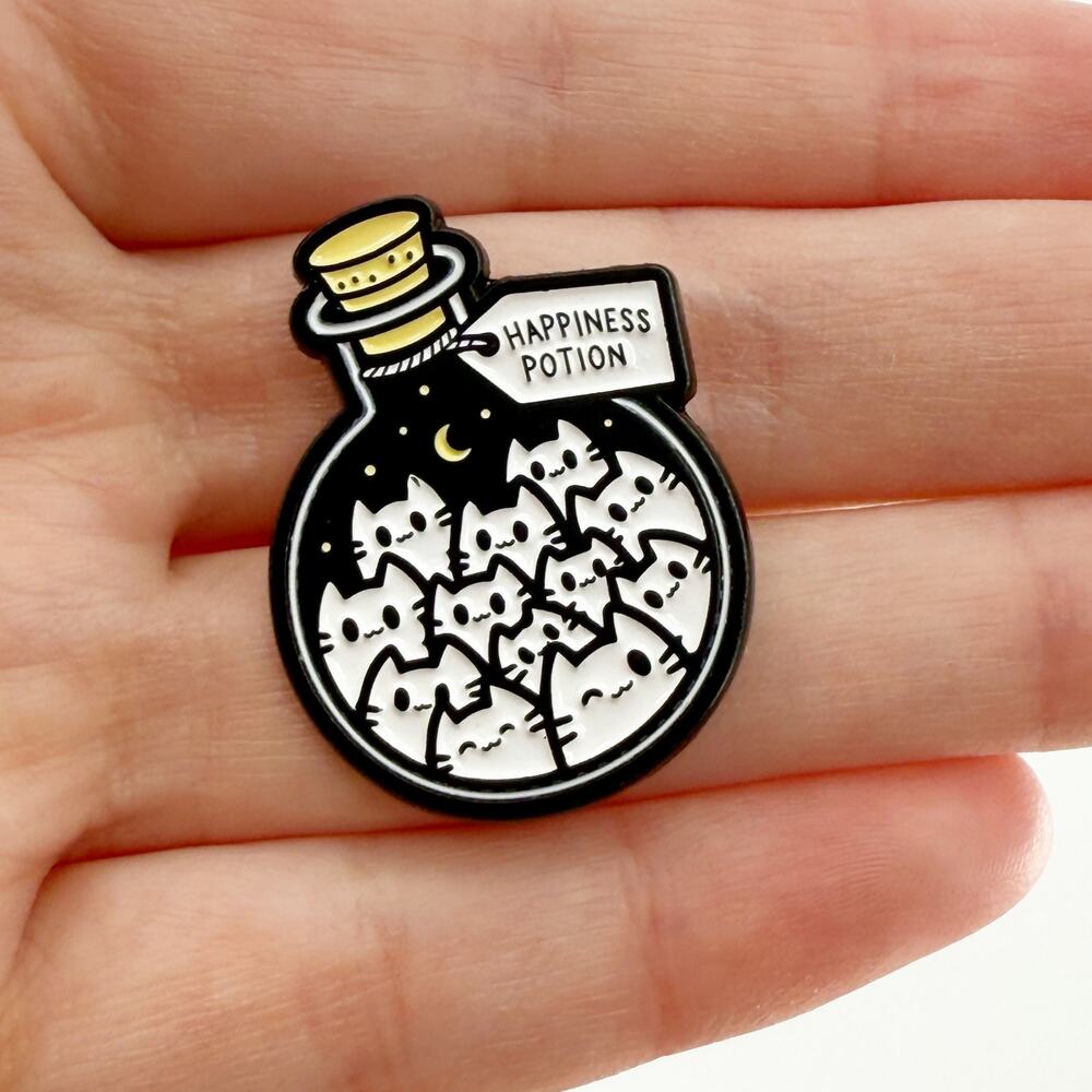 Happiness Potion Cat Enamel Pin